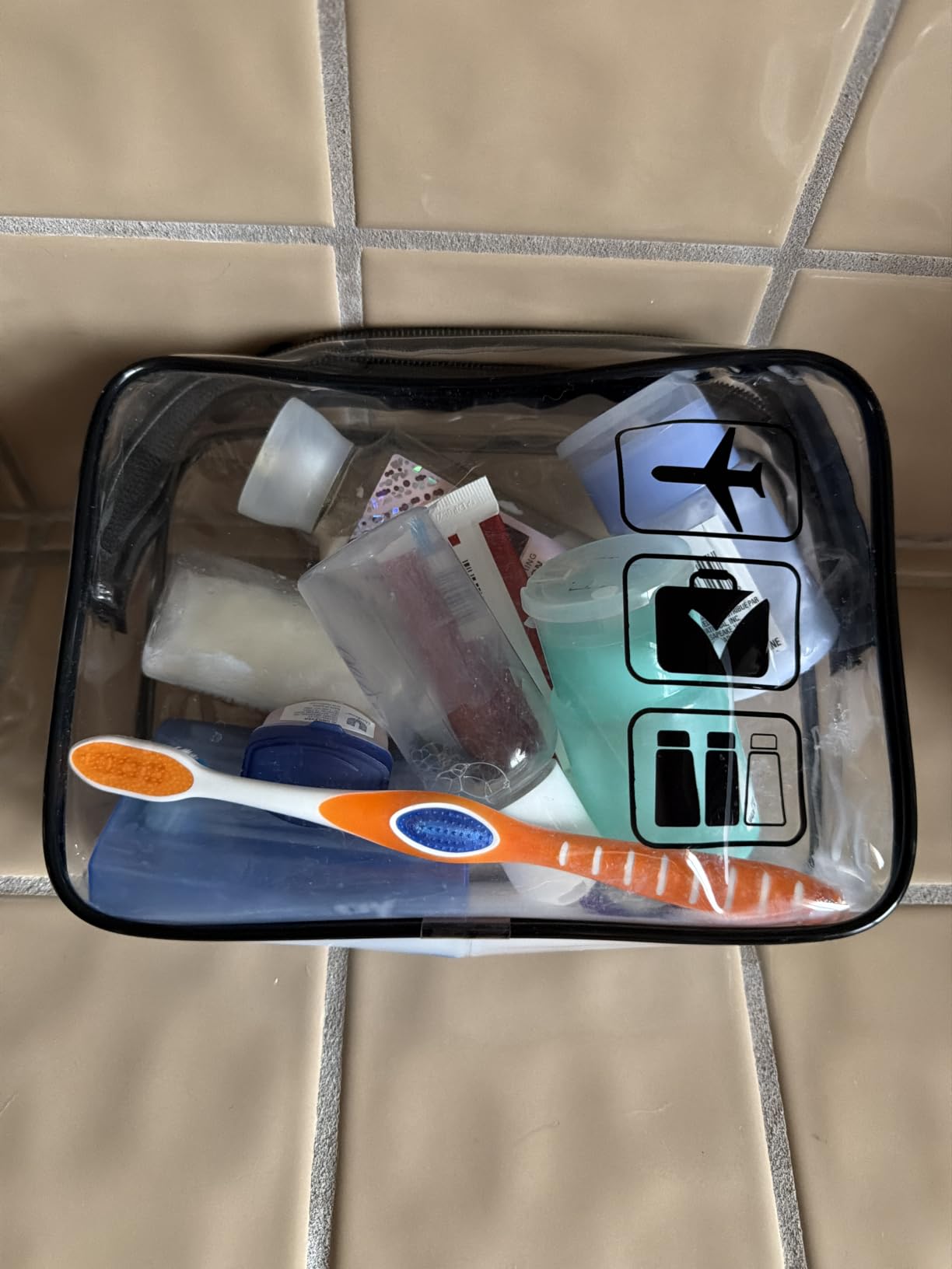 TSA Approved Toiletry Bag, 3 Pcs Clear Toiletries Bags Quart Size, Black customer photo 1