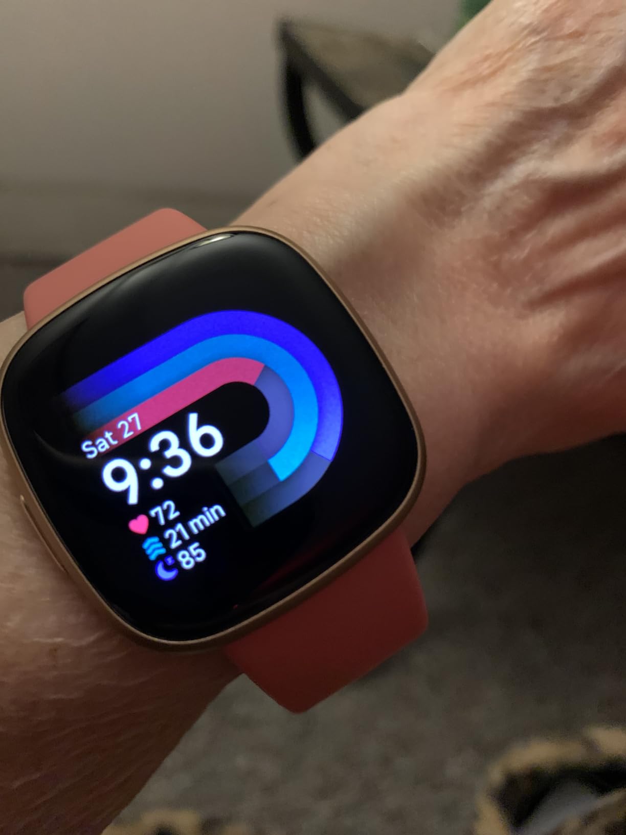 Google Fitbit Versa 4 Fitness Smartwatch, - Waterfall Blue/Platinum customer photo 2