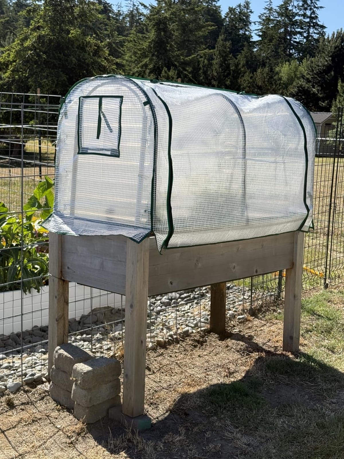 VIVOSUN Mini Lean-to Greenhouse, 6.6’ x 3.3’ x 6.9’ Portable Wall House with White PE Cover and Shelf for Compact Garden 79x39x83-Inch customer photo 1