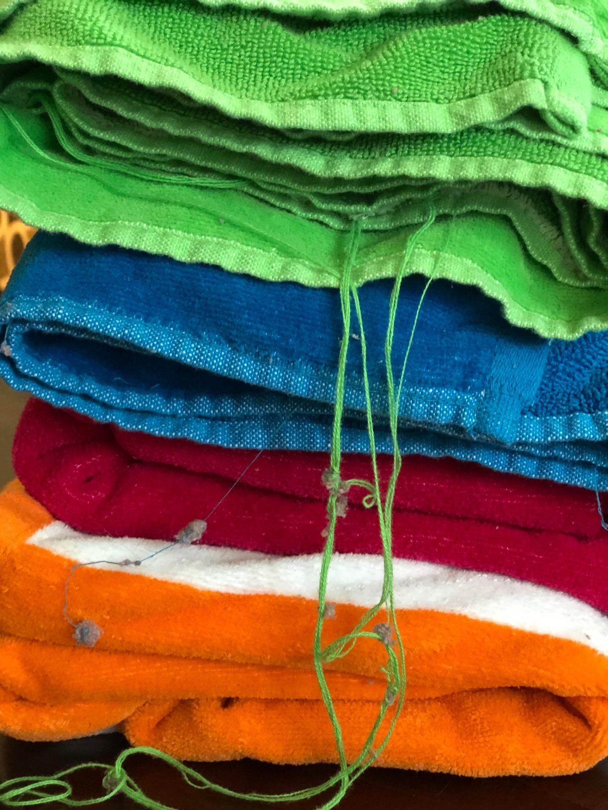 KAUFMAN - Velour Multi-Color Cabana Striped Beach Towels | 100% Cotton Beach Towel Pack 30