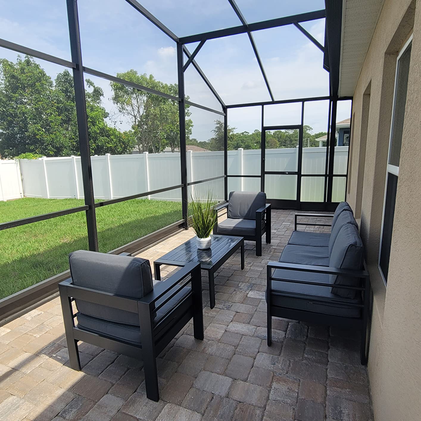 Amopatio Aluminum Patio Furniture Set with 5'' Thick Olefin Cushions, Grey customer photo 1