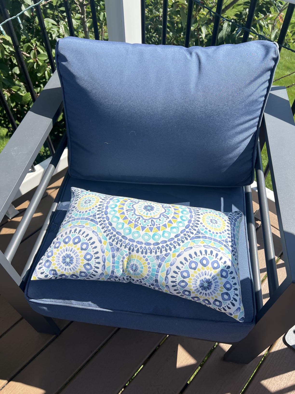 Amopatio Aluminum Patio Furniture Set with 5'' Thick Olefin Cushions, Grey customer photo 2