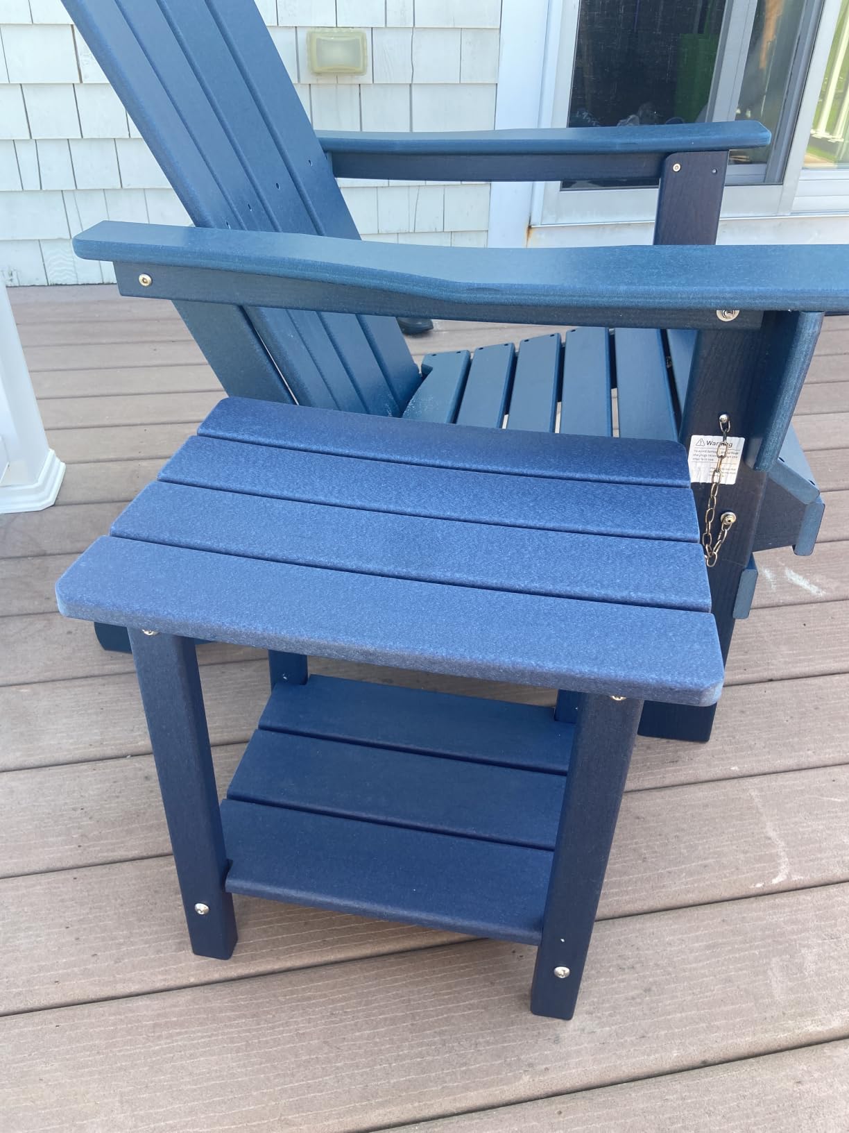 Apolimi Adirondack Outdoor Side Table, 2-Tier Sturdy Patio End Table Weather Resistant, 16.5