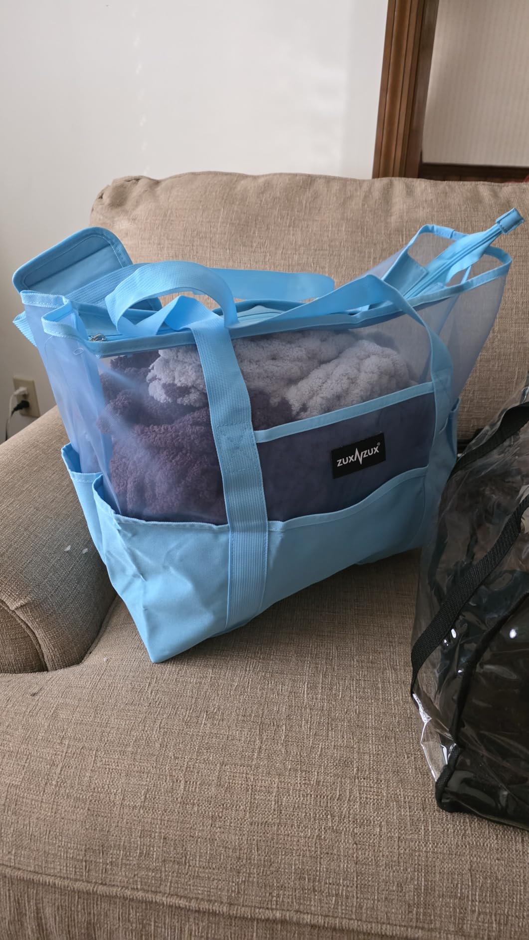 Mesh Beach Bag - Large Waterproof Beach Tote Bag with Zipper customer photo 2