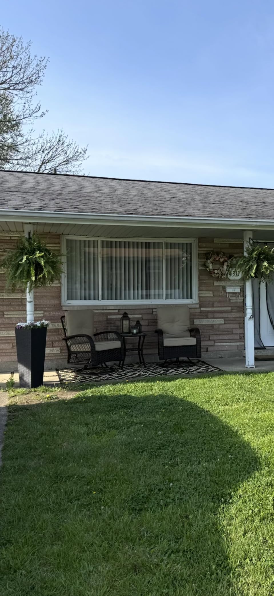 Patio Furniture Set 3 Pieces, Outdoor Swivel Glider Rocker Bistro Set,Beige customer photo 2
