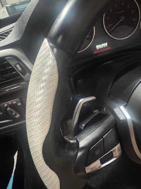 Cartist Steering Wheel Cover, Carbon Fiber Steering Wheel Cover Men/Women, Anti-Slip, Heat Resistant, Durable, Universal for 99% Car Interior Accessories (Silver) customer photo 1