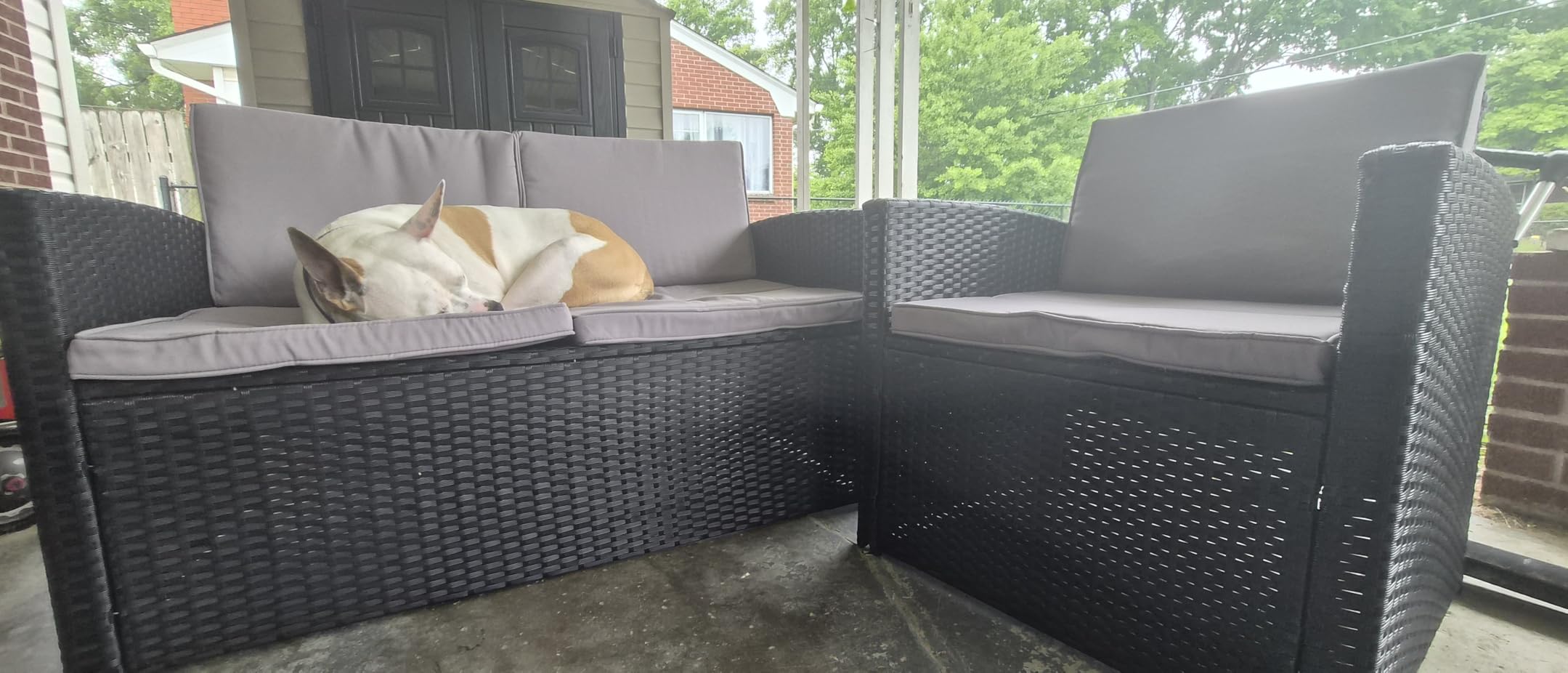KROFEM 4 Piece Patio Furniture Set, Outdoor Wicker Conversation Set customer photo 2