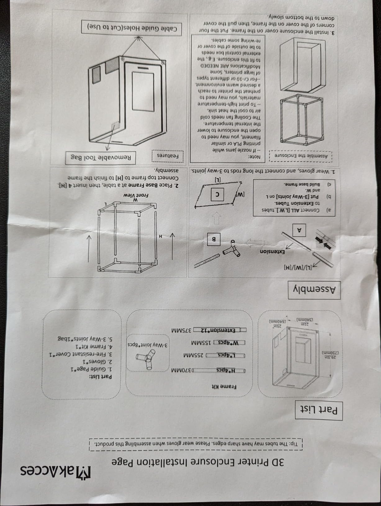 Multifunctional Resin 3D Printer Enclosure with Ventilation Kit customer photo 1