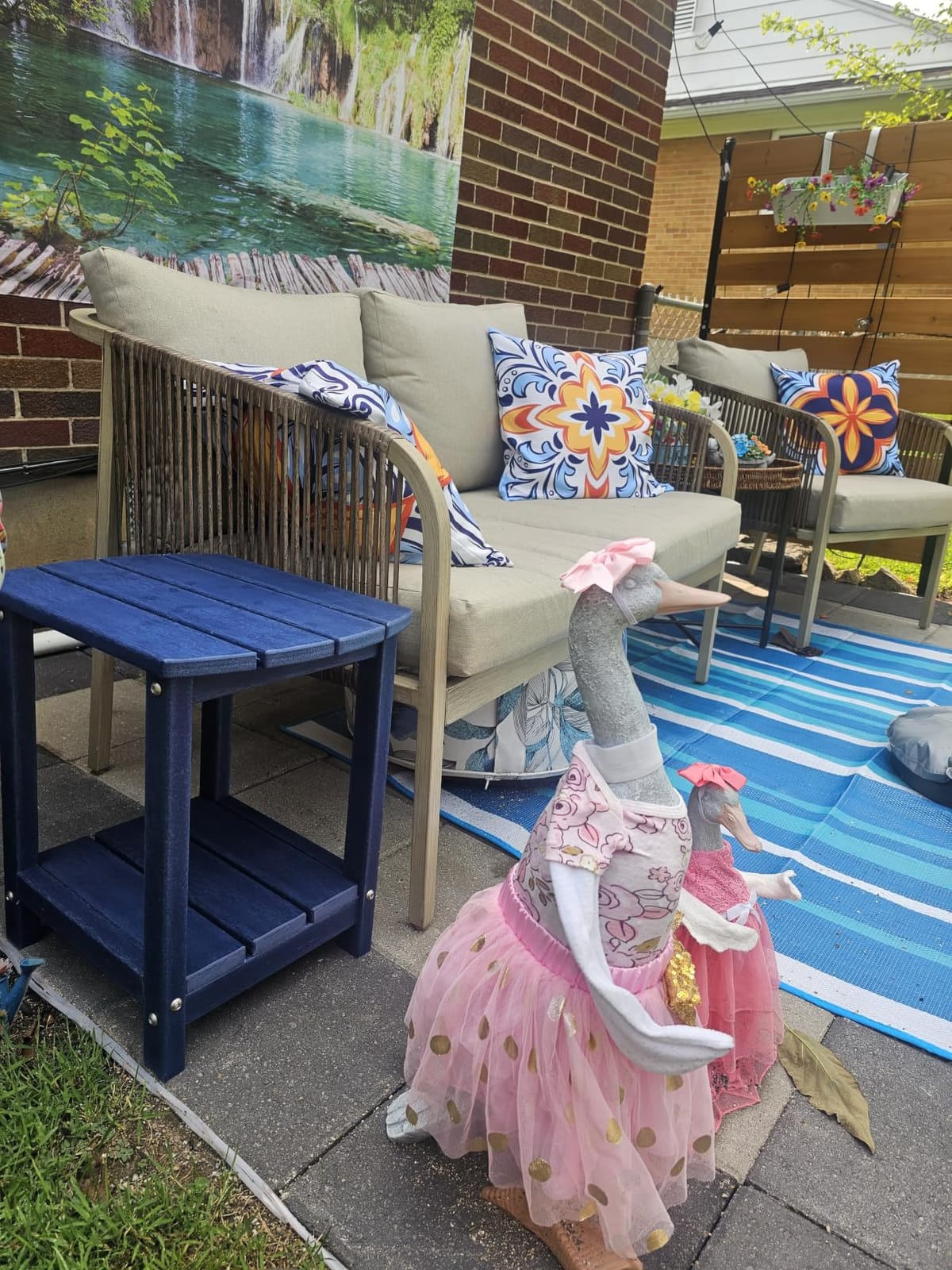 Adirondack Square Outdoor Side Table,2-Tier Storage Patio Side Table, HDPE End Tables for Backyard Pool Porch Garden Lawn customer photo 1
