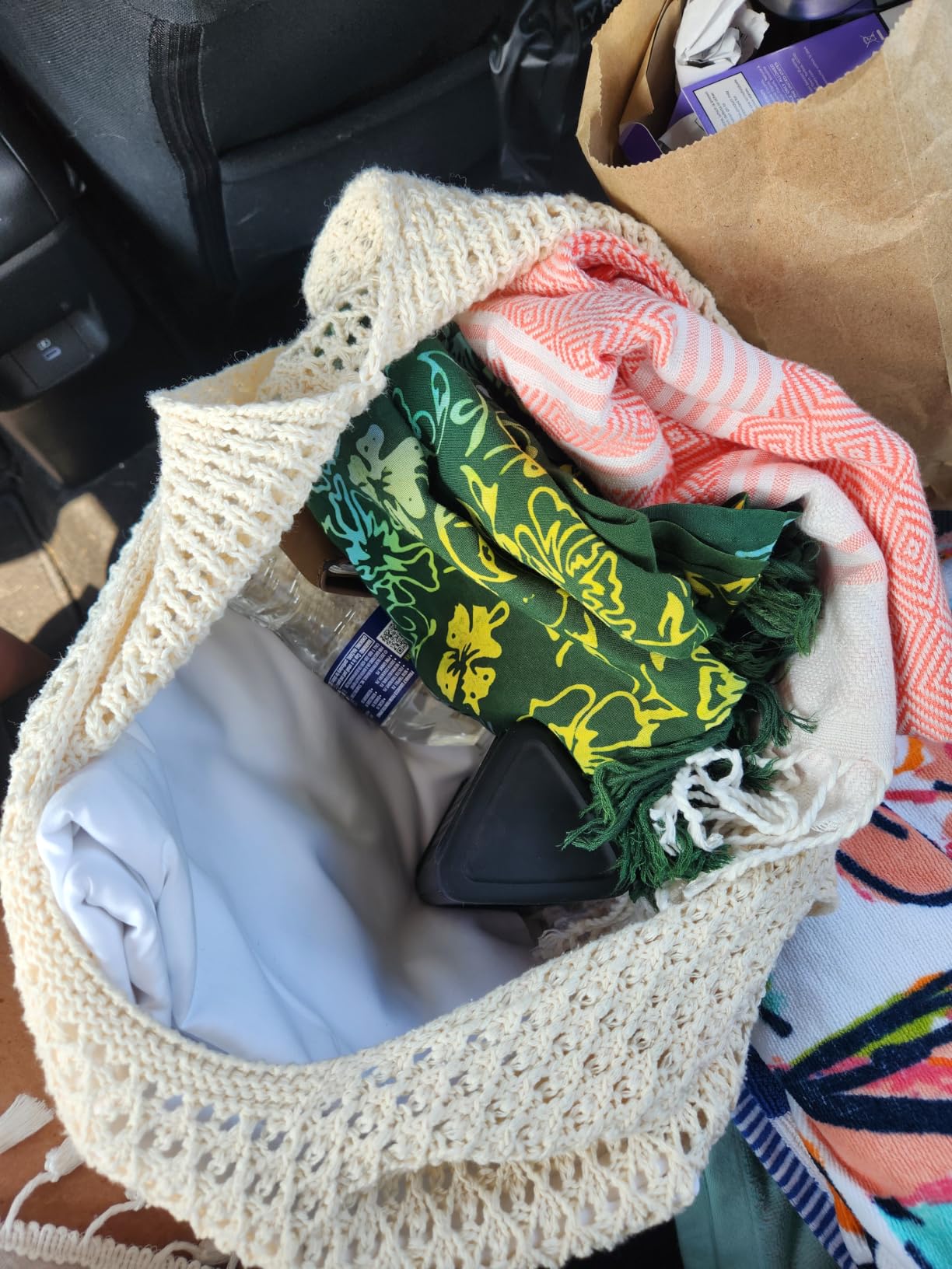 hatisan Crochet Bag for Women, Handmade Knit Beach Tote Bag Summer customer photo 2