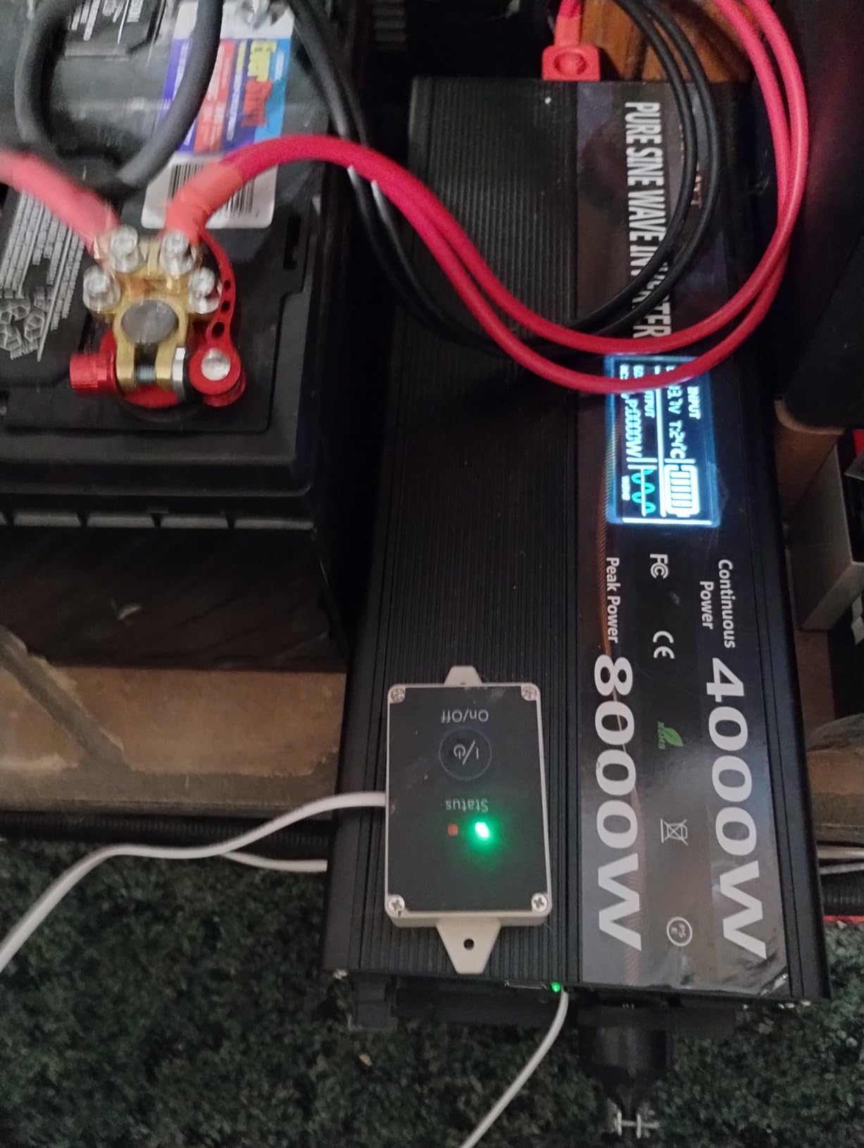 4000W Pure Sine Wave Power Inverter 12V DC to 120V AC, 8000W Peak for RV customer photo 1