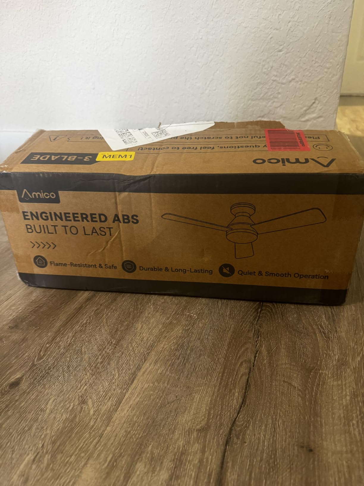 Amico 42 Inch Black Low Profile Ceiling Fans with Lights and Remote customer photo 1