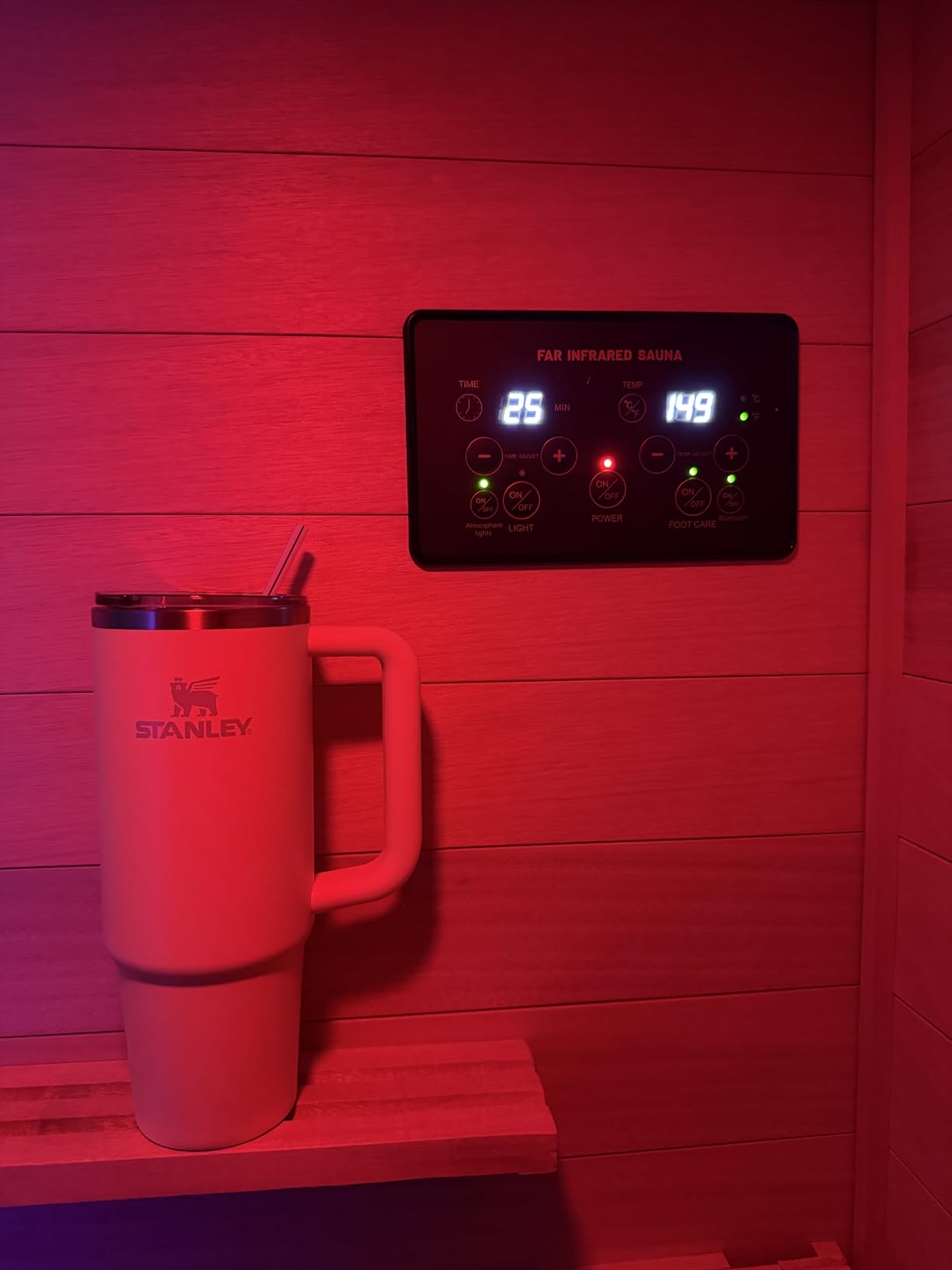 OUTEXER Far Infrared Sauna Home Sauna Spa Room Canadian Hemlock Wood 1200W | Indoor Saunas Low EMF 110V with 7 Color Light and Tempered Glass Door, Room: 35.2*27.6*61.6Inch customer photo 1