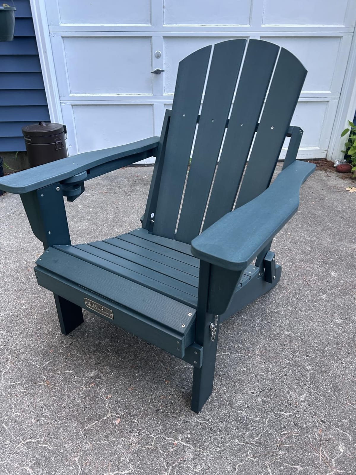 SERWALL Folding Adirondack Chair Set of 4, Fire Pit with Cup Holder -Black customer photo 1