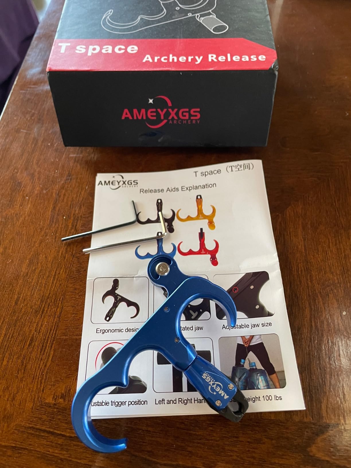 AMEYXGS Archery Bow Release for Compound Bows,Durable Aluminum 360° Rotate Caliper Thumb Release 3 Finger Release customer photo 2