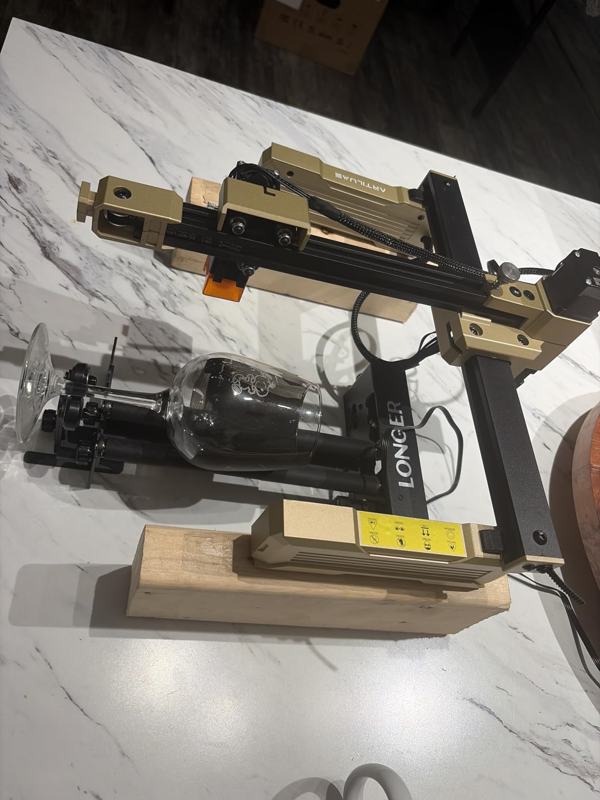 Longer Rotary Roller Series,with Bracket, Y-Axis 360° Rotation for Laser Engraver Engraving Cylindrical Objects Tumblers Cans Cups Bottles, Compatible with 99% of Laser Engraver,Size 268 * 184 * 60mm customer photo 2