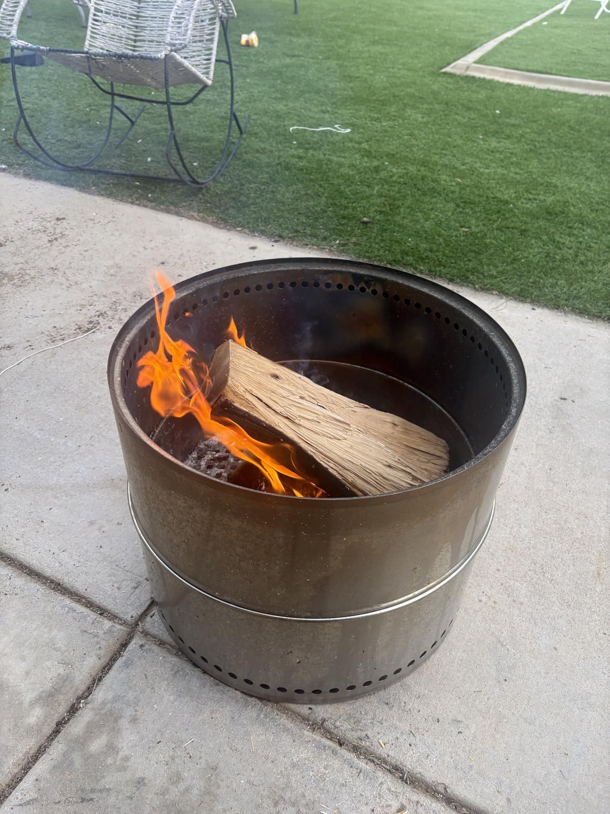 HGD 20 inch Smokeless Firepit Outdoor, Portable Smokeless Fire Pit for Camping with Travel Bag, Stainless Steel Wood Burning Stove for Backyard & Patio, Easy Setup & Compact Storage customer photo 2