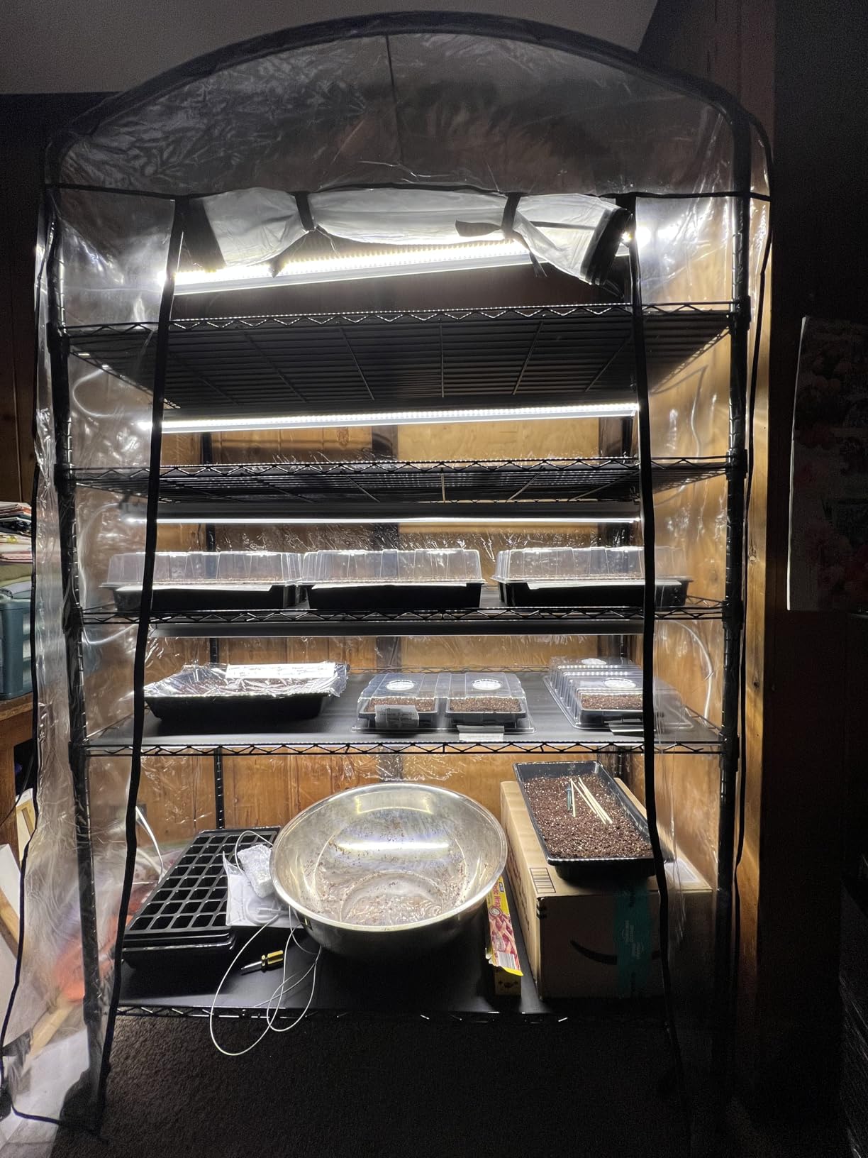 5-Tier Greenhouse with Caster Wheel, Shelf Height Adjustable Metal Shelf customer photo 1