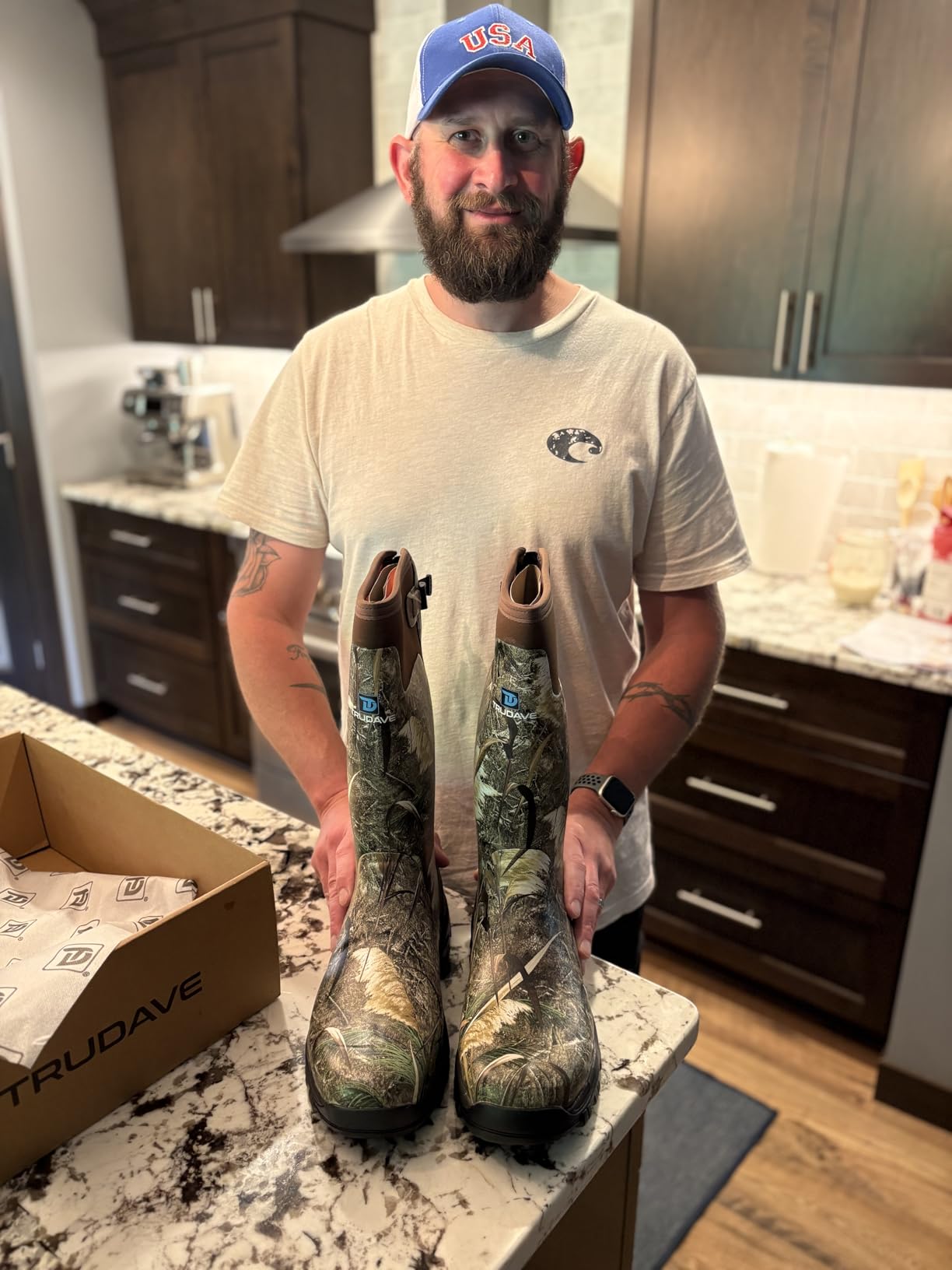 Trudave Hunting Boots for Men, Waterproof Rubber Boots with Steel Shank, 5mm Neoprene Camo Insulated Outdoor Hunting Boots (Size 5-14) customer photo 1