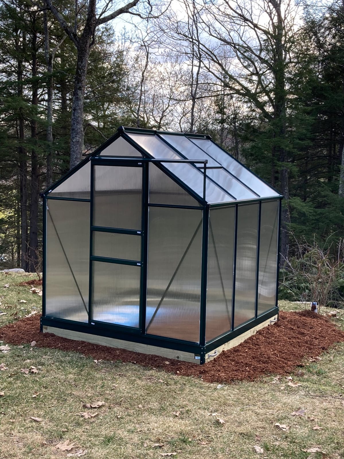 Outsunny 6' x 10' Greenhouse for Outdoors, Polycarbonate Greenhouse with Rain Gutter and Roof Vent, Aluminum Walk-in Green Houses for Outside for Patio Backyard Garden, Gray customer photo 2