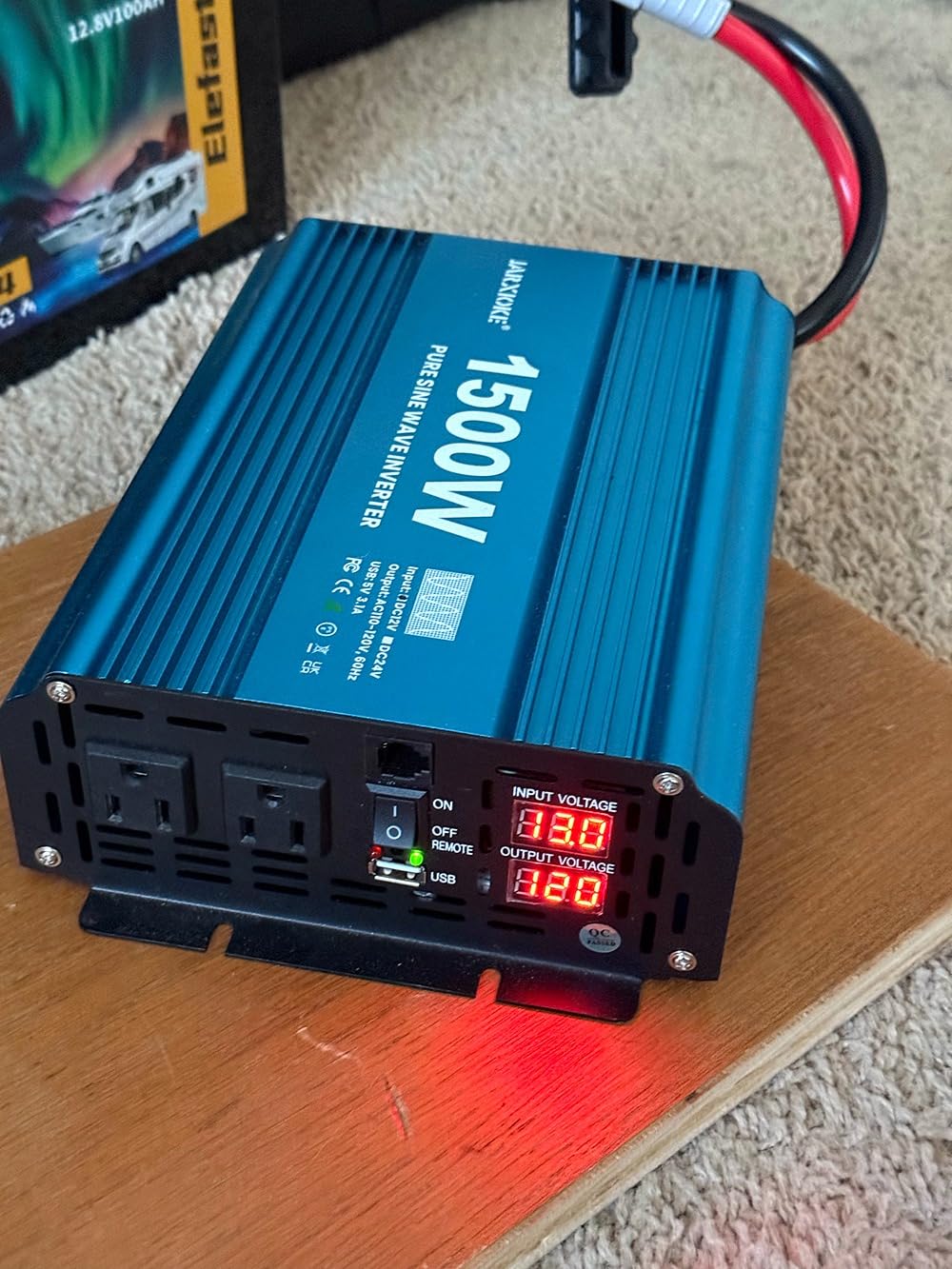 3000 Watt Pure Sine Wave Power Inverter 12V DC to 110V 120V Converter for Home, RV and Off-Grid Solar Systems with 3 AC Outlets, Dual USB Ports, LCD Display and Remote Control customer photo 2
