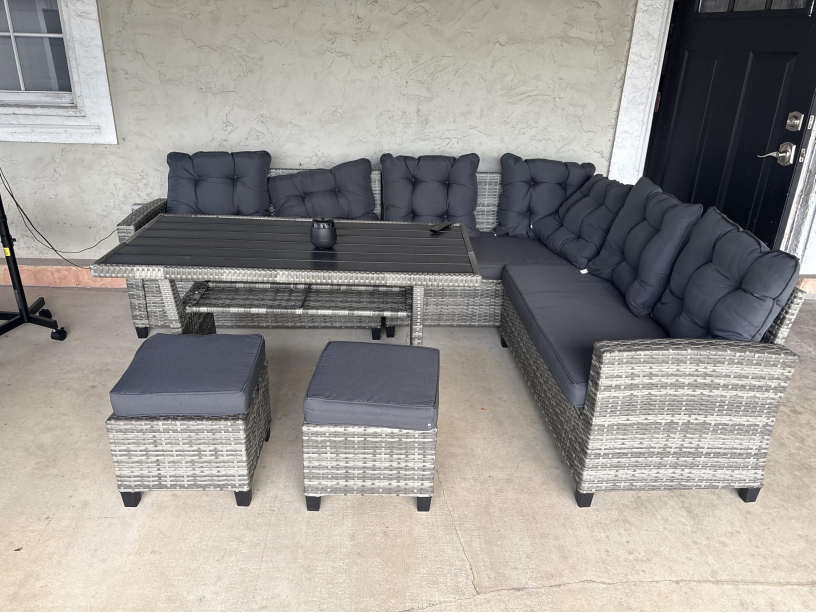 KROFEM 8 Piece Patio Furniture Set, Outdoor Modular Conversation Set customer photo 1