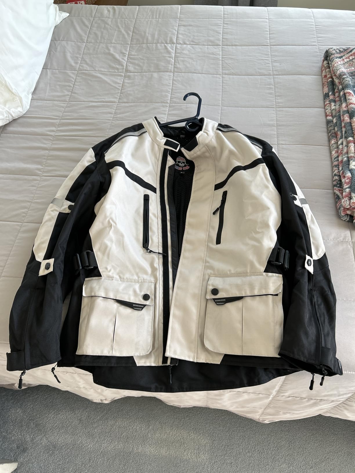 WICKED STOCK Waterproof Motorcycle Jacket Men - CE LEVEL2 Reflective Motorcycle Armor Biker Jacket Men with 8 Pockets - 4 Season Mens Motorcycle Jacket with Adjustable Biceps, Forearms and Waist customer photo 2