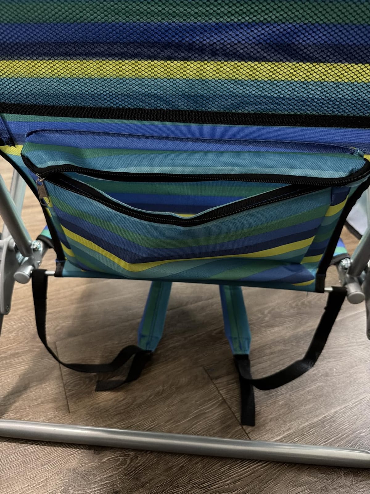 2 Pack Lightweight Portable Camping Beach Chair for Adults, Outdoor Lay Flat Folding Beach Chairs with 5 Positions, Backpack Beach Chair with Towel Bar, Zipper Pouch, Cup Holder, Ocean Striped customer photo 2