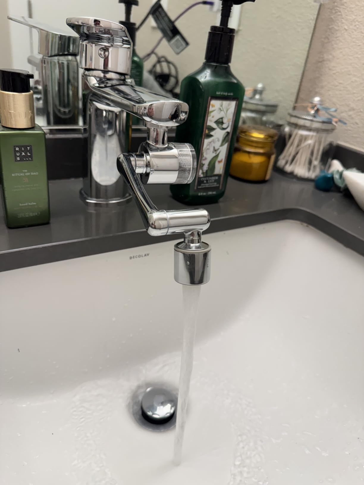 Frizzlife Water Filter for Sink Faucet Extender, NSF/ANSI 372, 9pcs Filter Reduce 99% Chlorine, 1080° Rotating Brass Swivel Aerator, 2 Modes Spray Faucet Filter for Skin Kitchen Bathroom Sink, FF1080 customer photo 2
