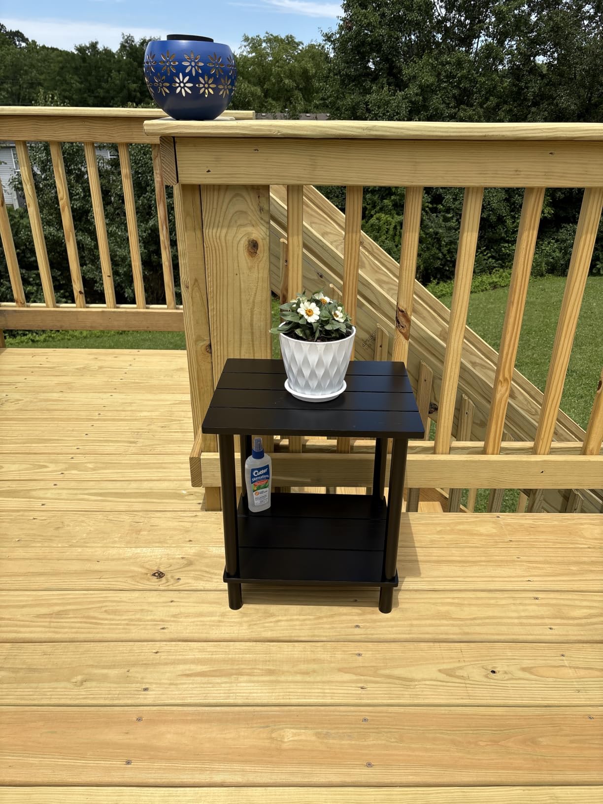 Outdoor Side Table with 2-Tier, Bamboo Small Patio Adirondack Tables customer photo 1