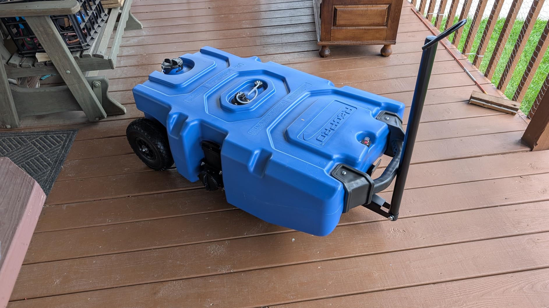 RecPro RV Portable Waste Tank | 36 Gallon | Blue | No-Flat Tires customer photo 2