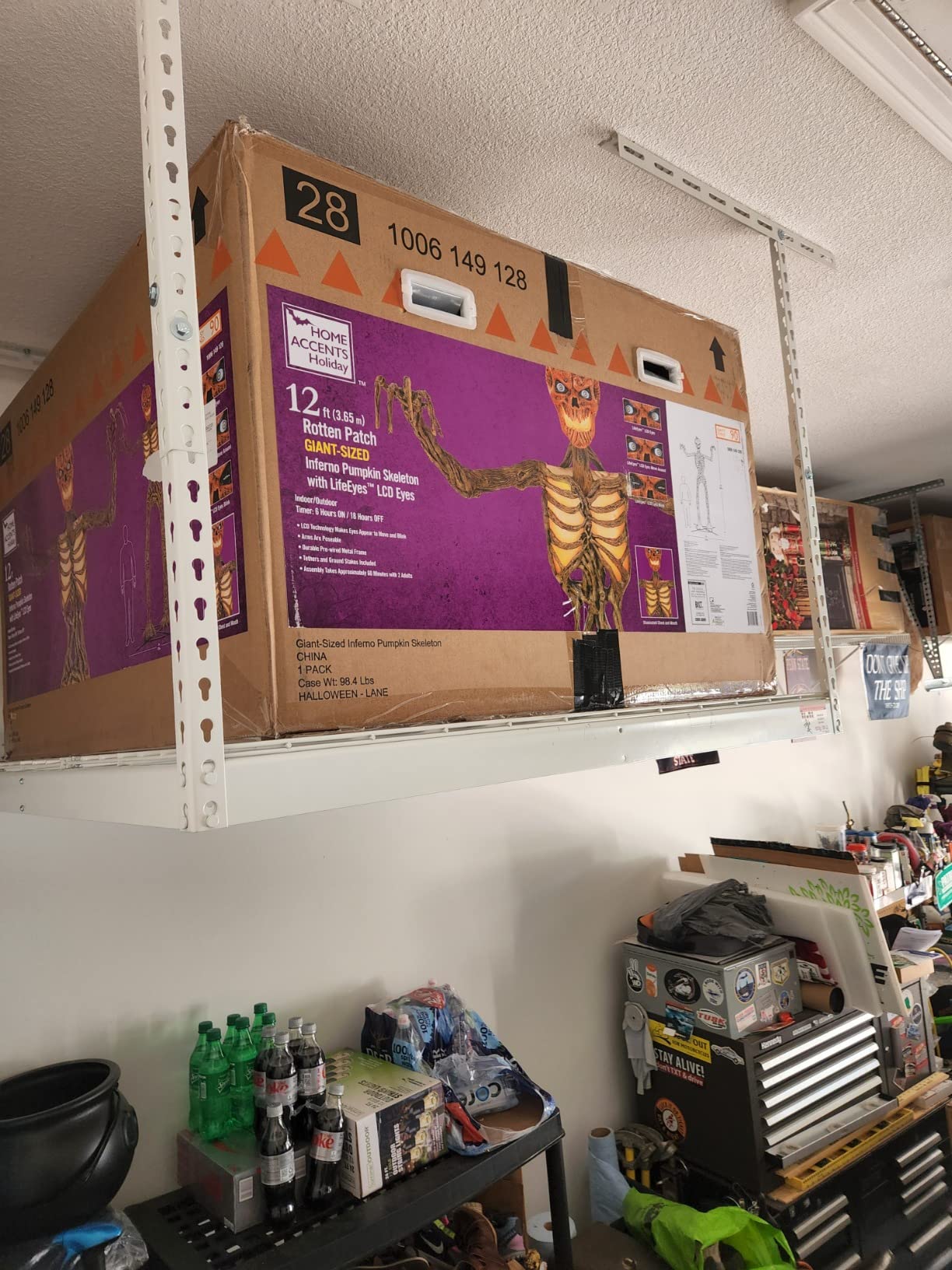 SafeRacks 4x4 Overhead Garage Storage Rack, Hammertone, 24
