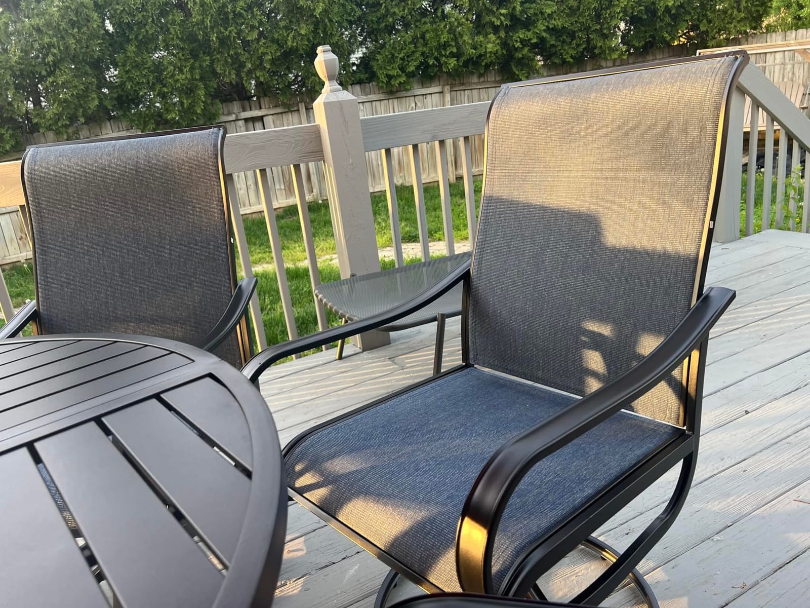 Sophia & William Outdoor Dining Set for 8 w/Square Metal Table, Blue customer photo 1
