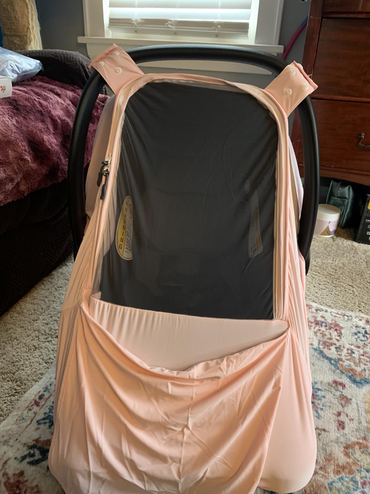 Baby Car Seat Cover, Breathable Sun Shade Canopy for Infant Carseat customer photo 1