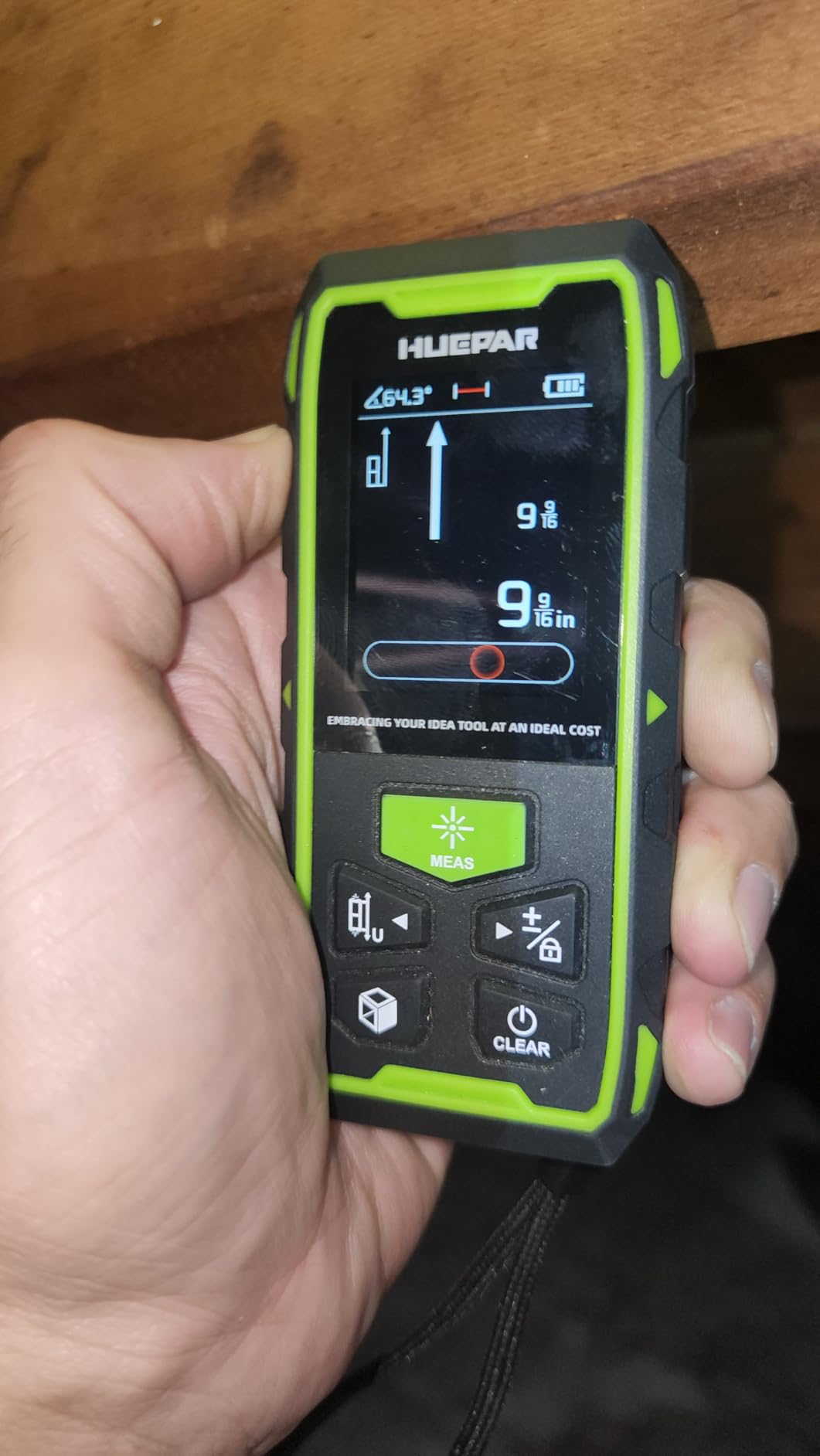 Huepar 2026 Upgraded Dual Laser Measuring Tool 395Ft, Phone App, Green Beam customer photo 1