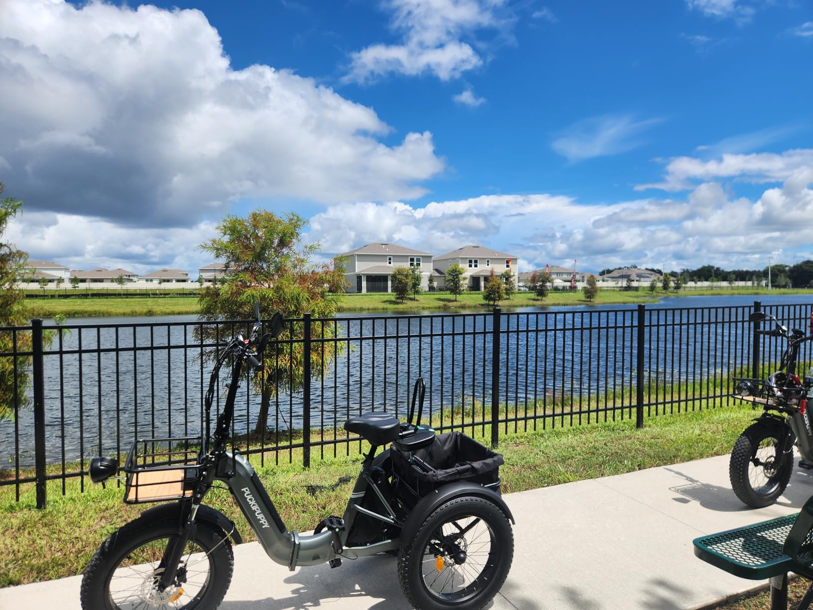PUCKIPUPPY Dual Battery Electric Tricycle with 110-Mile High Range, 960W Peak Motor Pickup Class Trike, 500lb Load Capacity, 20'' Fat Tires and Large Basket for City and Mountain Trails, Husky Plus customer photo 2