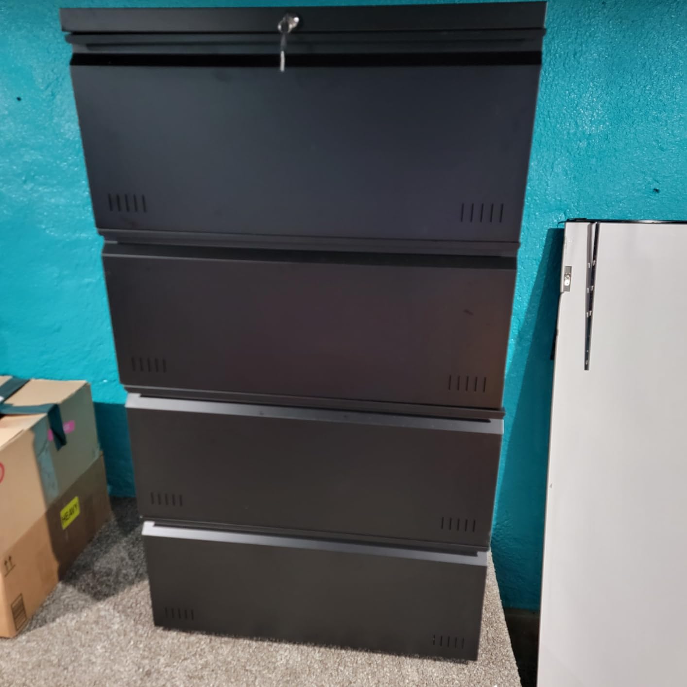 Guizeeopo Metal Storage Cabinet with Adjustable Shelves, Garage Storage Cabinets with Doors and Shelves, File Cabinets for Home Office, Kitchen Pantry Cabinet, 71'H, Black customer photo 1