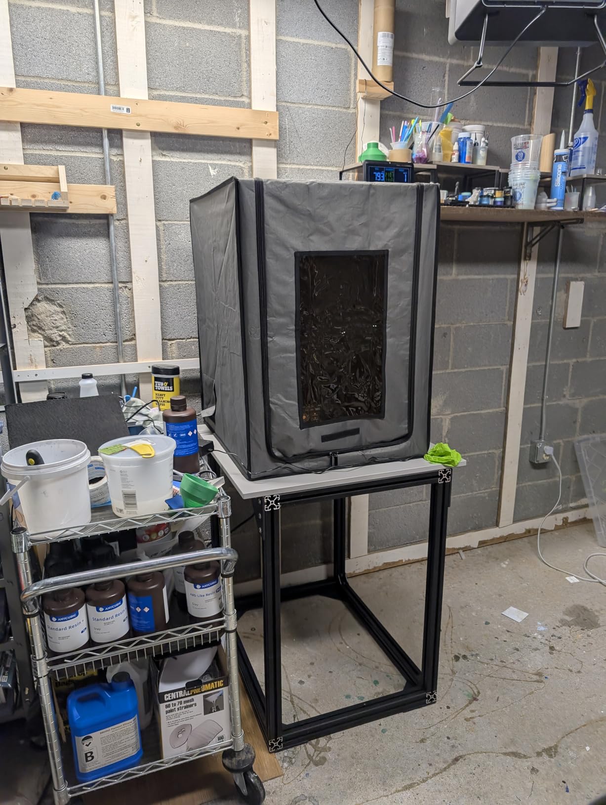 Resin 3D Printer Enclosure with Ventilation Filter, 12V Fan 5000RPM with Speed Control Fume Extraction, Dustproof Tent Constant Temperature Protective Cover for Ender 3 Pro/V2/Ender3 S1/ Neo (Grey) customer photo 2