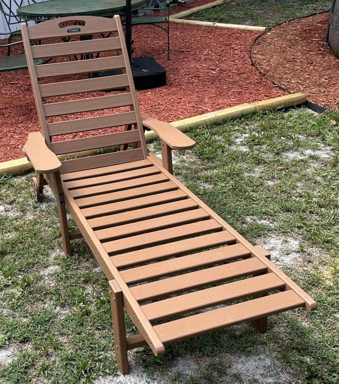 Ciokea Outdoor Chaise Lounge Chair, HDPE Patio Lounge Chair with Wheels customer photo 2
