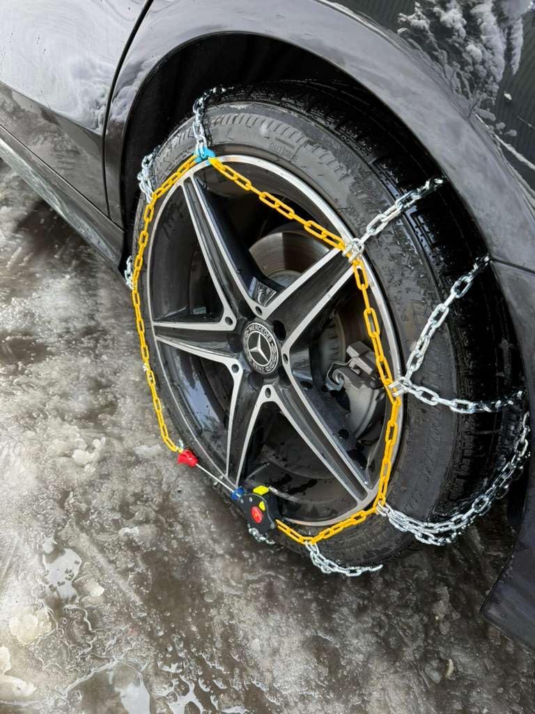 Auto Tightening Snow Chains Tire Chains For Cars Suv Pickup Trucks - Auto Tightening 1 Min Quick Fit AND Easy Installation, Reusable Universal Emergency Traction Snow Chains - Set of 2（HKN160） customer photo 1