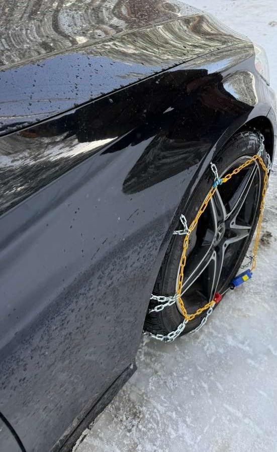 Auto Tightening Snow Chains Tire Chains For Cars Suv Pickup Trucks - Auto Tightening 1 Min Quick Fit AND Easy Installation, Reusable Universal Emergency Traction Snow Chains - Set of 2（HKN160） customer photo 2