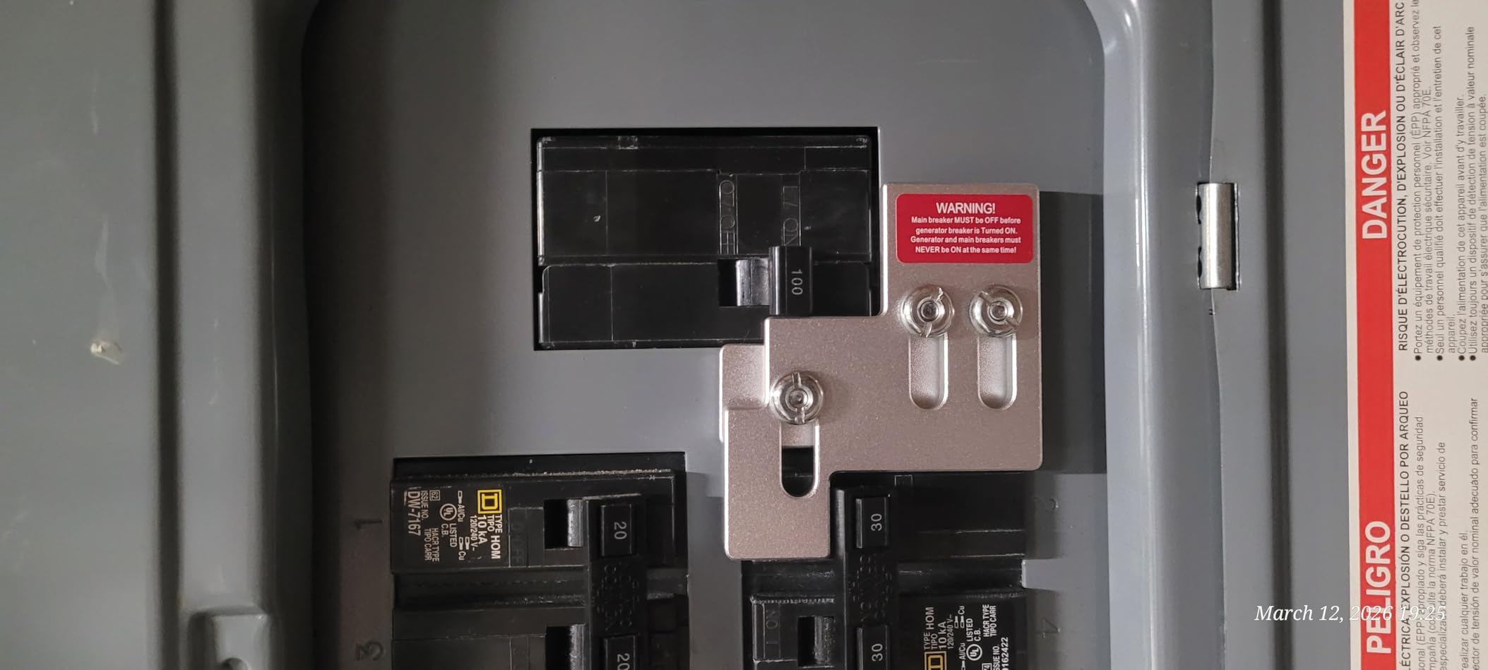 Generator Interlock Kit for Square D QO or Homeline 100 or 125 Amp Panels customer photo 1
