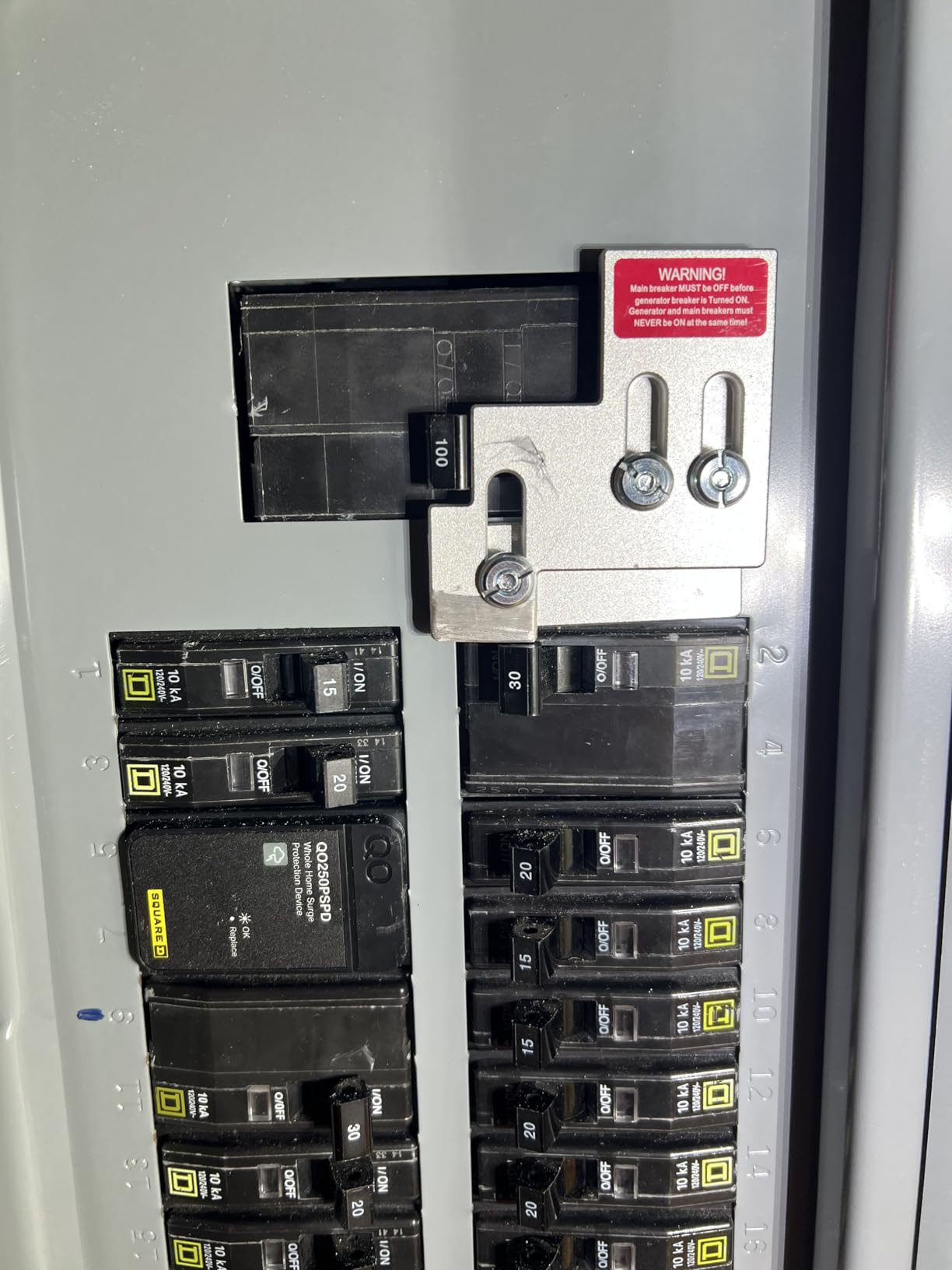 Generator Interlock Kit for Square D QO or Homeline 100 or 125 Amp Panels customer photo 2