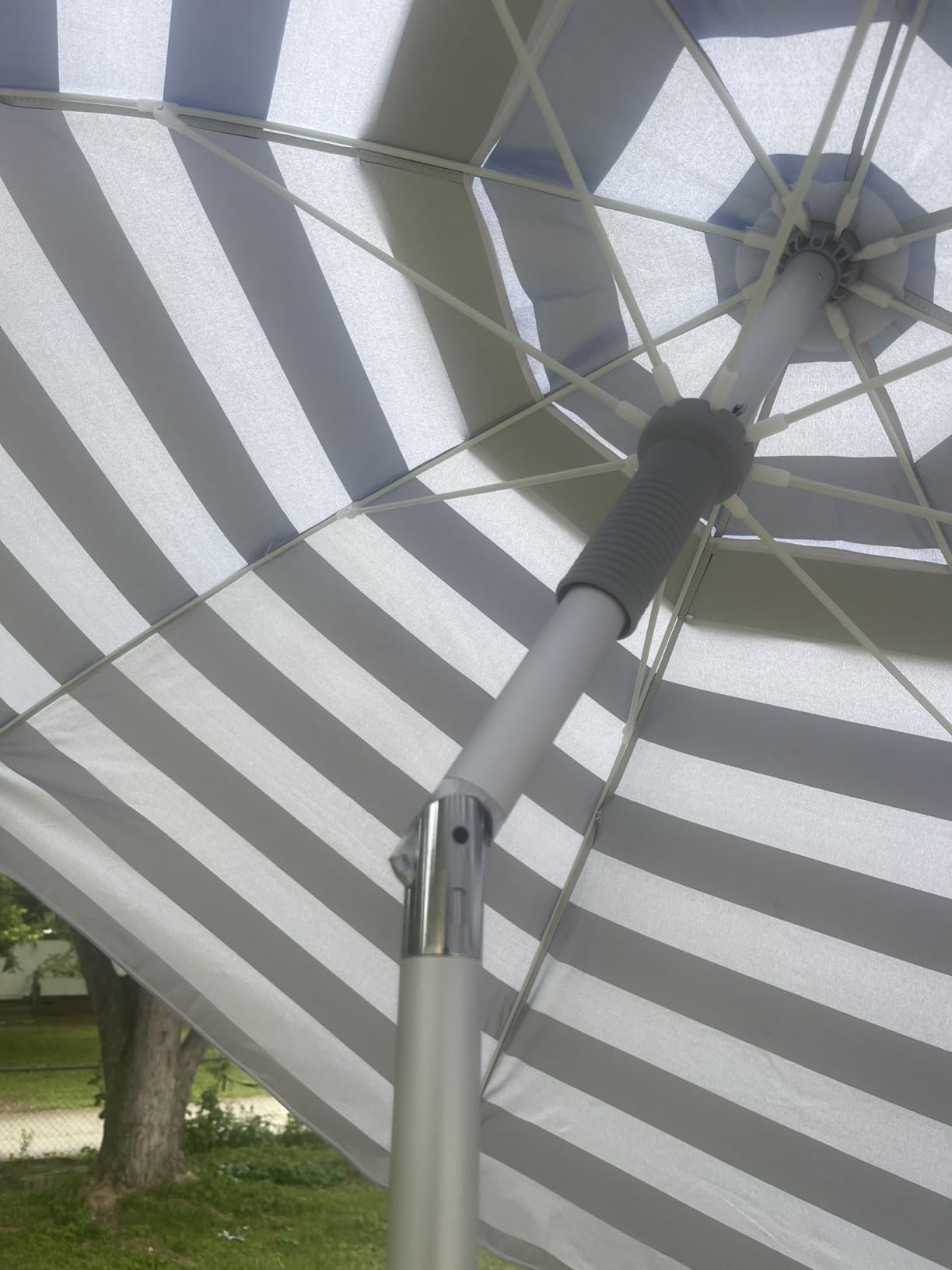 Tempera Heavy Duty High Wind Beach Umbrella with Sand Anchor & Carry Bag | Patio Outdoor Umbrella with Aluminum Frame and Push Button Tilt, Ideal for Garden Lawn, UPF 60+ customer photo 2
