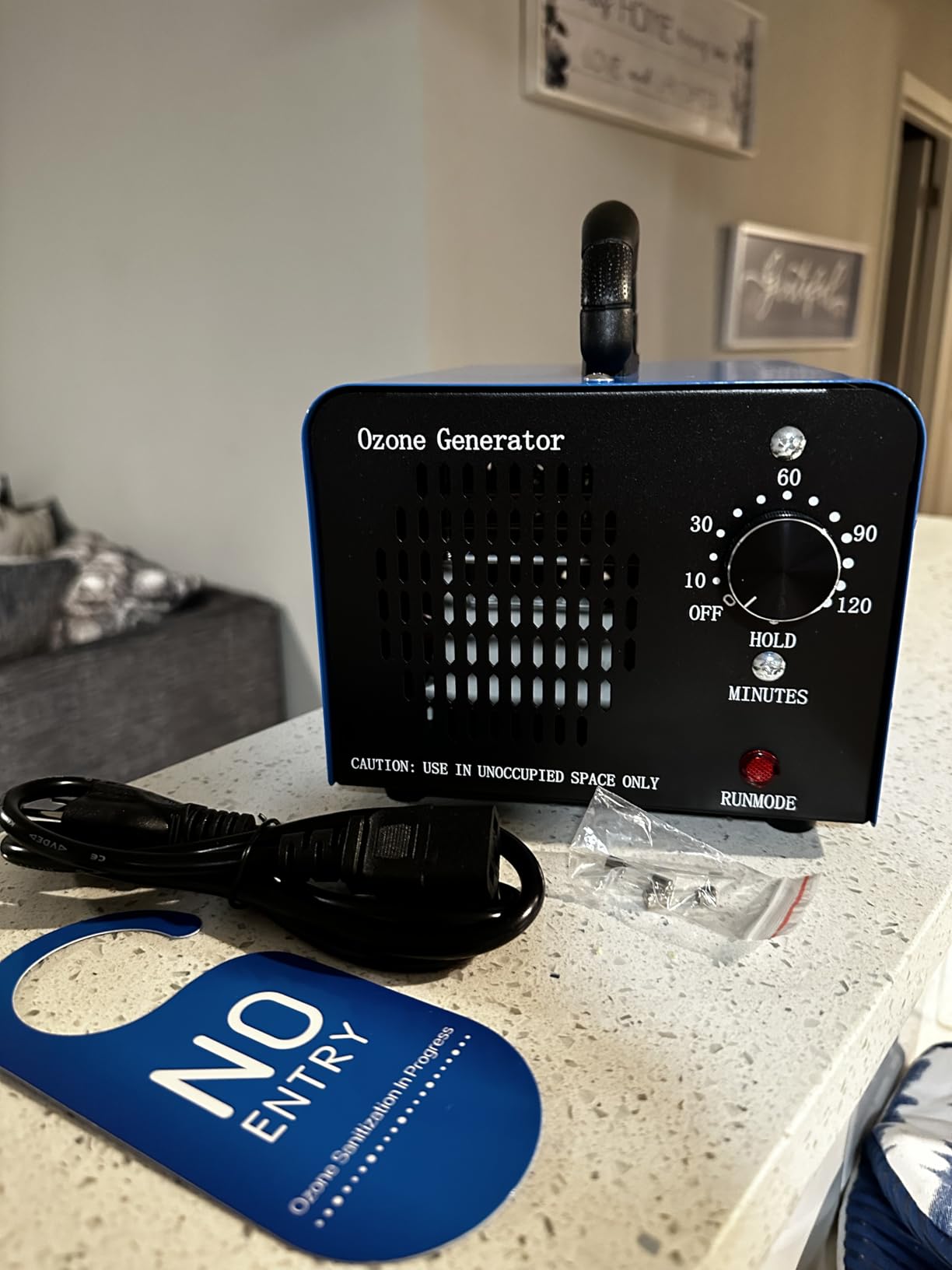 Ozone Generator Machine200,000mg/h, High Capacity Ozone Odor Eliminator Removal Air Purifier for Home Car Pet & Basement Odor, Suitable for Spaces up to 7,000 Square Feet, Blue customer photo 2