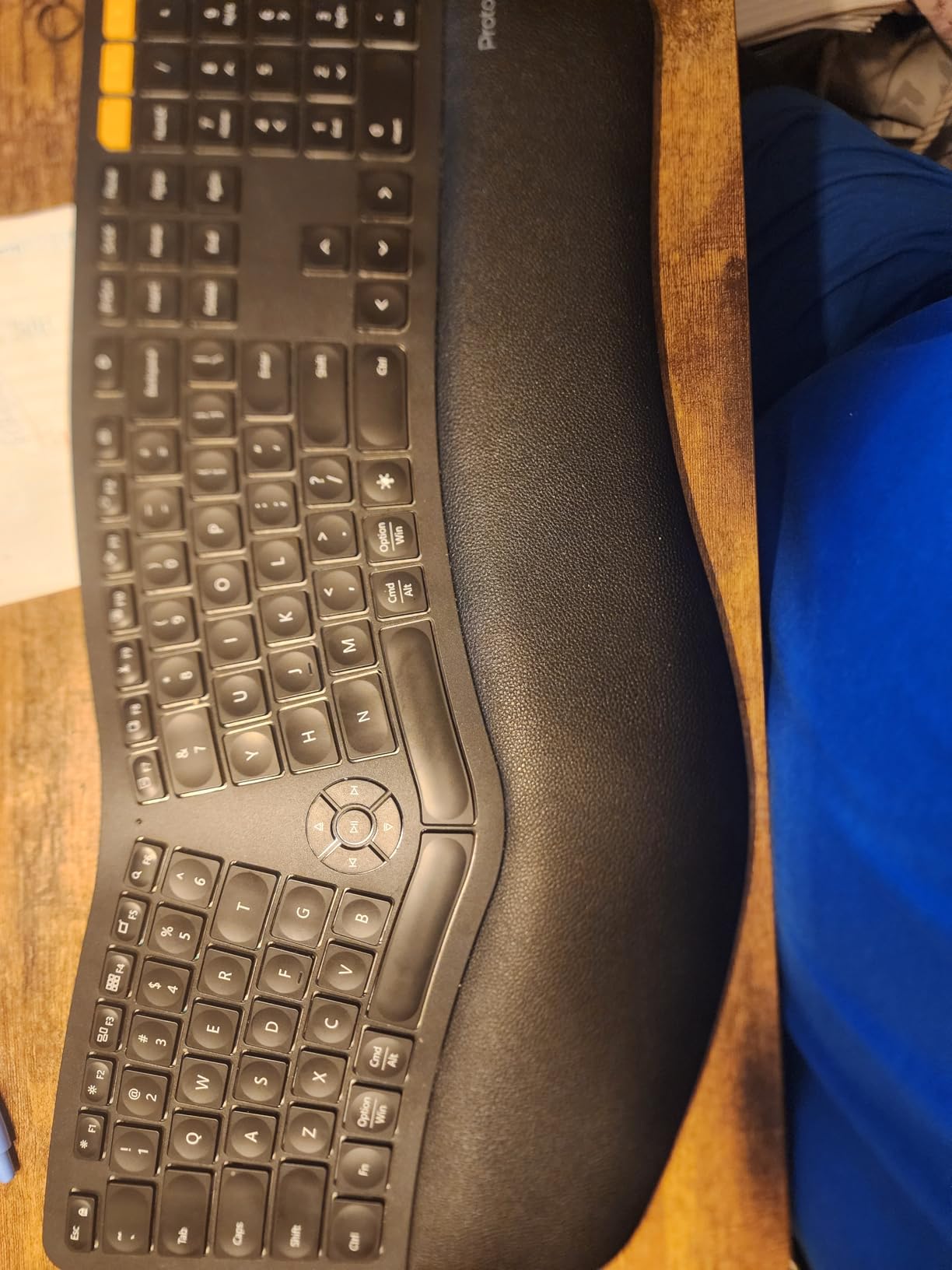 ProtoArc EK01 Plus Backlit Bluetooth Ergonomic Keyboard, Full Size, Grey customer photo 2
