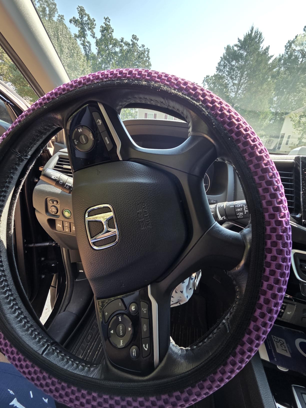 Alpmosn Elastic Stretch Steering Wheel Cover, Breathable Microfiber Ice Silk, Anti-Slip, Odorless, Easy Carry, Universal Interior Accessories Steering Wheel Cover for Women & Men (Grey) customer photo 2