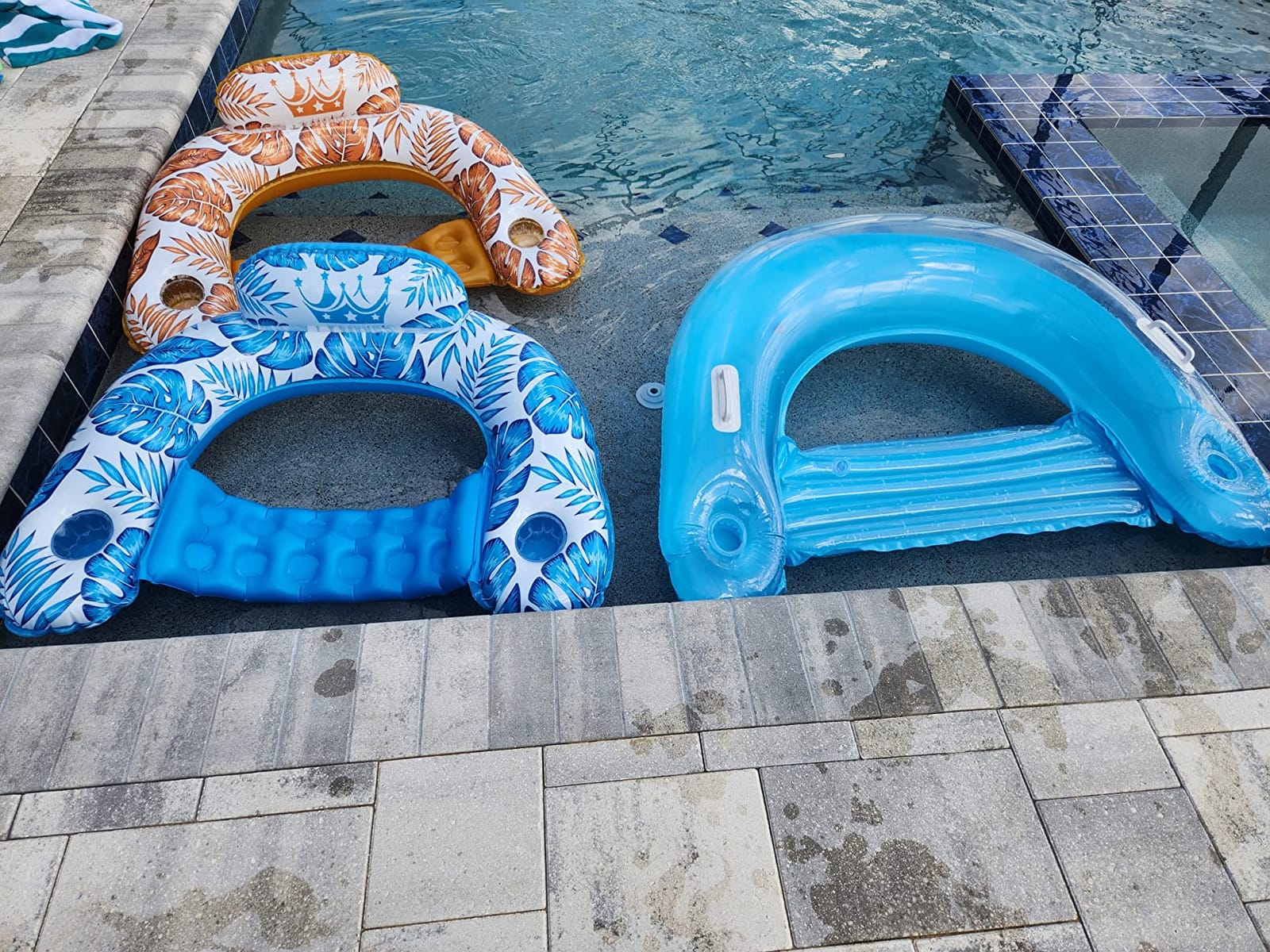 Jasonwell Inflatable Pool Float Chair - 2Pack Pool Floaties Floating Pool Chair Lounge Floats for Swimming Pool Water Chair Pool Lounger with Cup Holder Pool Toy Party Floaty Adults (BG-L) customer photo 1