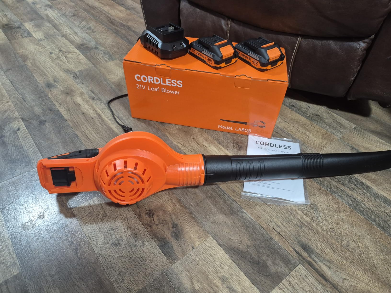 Leaf Blower Cordless 21V Electric with 2 Batteries and Charger Lightweight customer photo 2