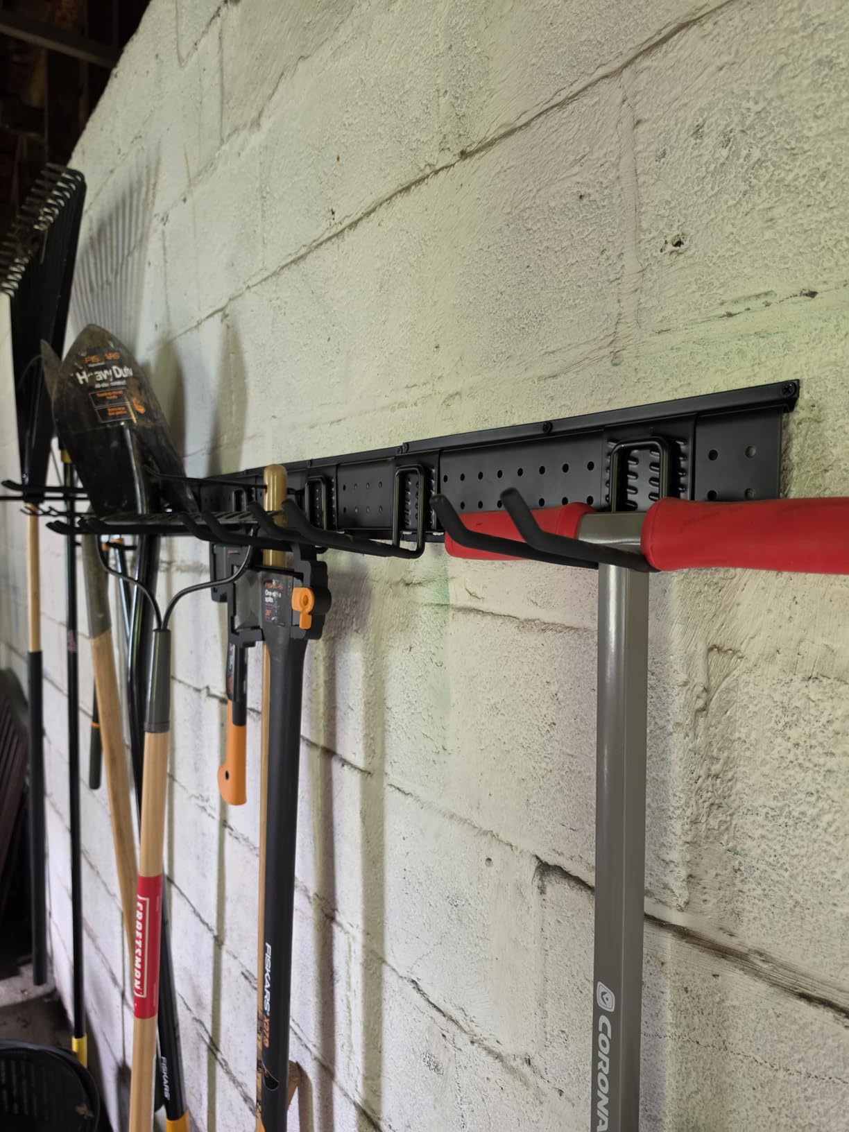Garage Tool Organizer Wall Mount 49.5 inches with 10 Adjustable Heavy-Duty Hooks, Garage Organization, Garden Tool Storage Rack, Yard, and Shed, Holds Up to 400 lbs customer photo 2